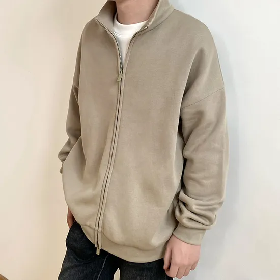 Fashionable Essential Hoodie Wear Glue Brand High Neck Zipper Hoodie 