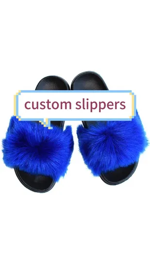 High Quality Soft Women Faux Fur Slides for Spring 