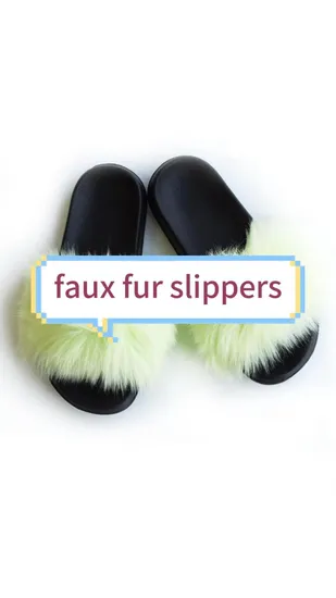2024 Women Fashion Indoor Slippers Plush Fuzzy Slippers Fluffy Spring Imitation Fur Slides for Spring 