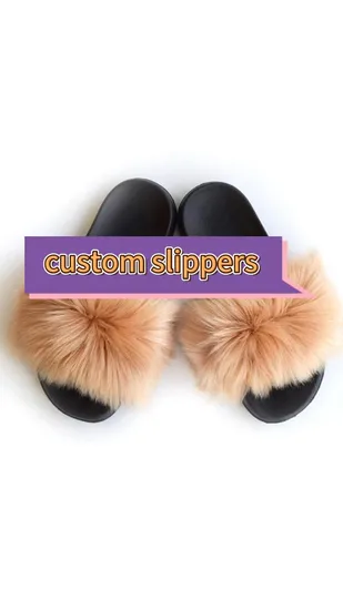 2024 Spring and Summer Furry Slippers Ladies′ Plush Faux Fox Fur Sandals Fluffy Imitation Fur Slides for Women 
