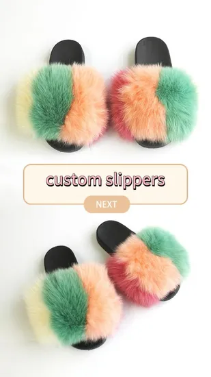 2024 Wholesale Spring Summer Custom Faux Fur Slides with Logo Imitation Fur Slippers for Ladies for Autumn 