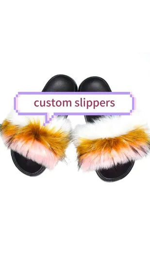 Wholesale Fashion Faux Fur Slides for Spring Open Toe Fuzzy Slides for Ladies Good Quality Imitation Fur Slippers 