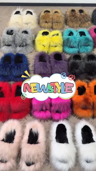 Wholesale Fashion Trend New Faux Fur Slides for Women 