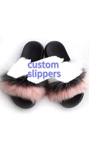 New Arrival Popular Fancy Outdoor Slippers Fluffy Faux Fur Slides 