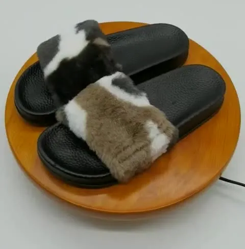 New Arrivals Factory Wholesale Women House Hot Sales Fluffy Furry Fur Slides for Ladies 